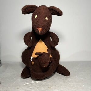 The Vegimals Kangaroo Plush Stuffed Toy Mom Roo & Joey - Vintage 1981